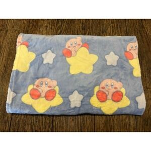 Kirby Silk Touch Plush Throw Blanket Bioworld Nintendo 40" x 50" Stars Blue